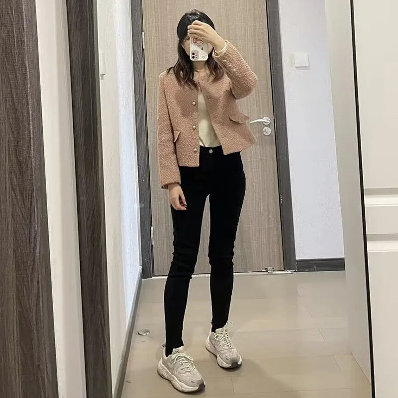 Inverno senhora térmica quente jeans de pelúcia magro estiramento jeans senhora fino ajuste lápis calças meninas perna reta denim