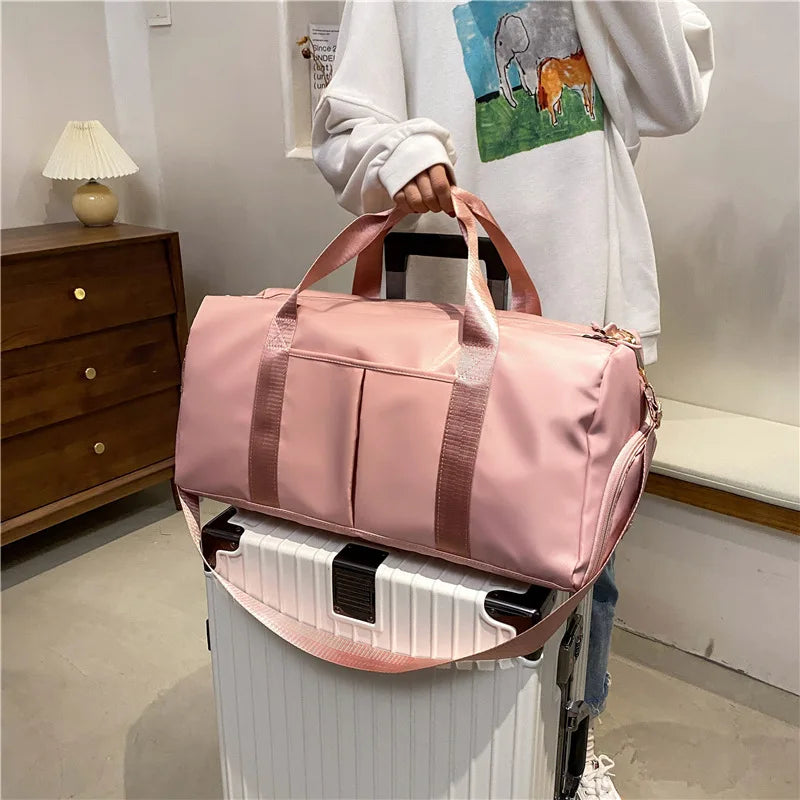 Saco de fitness feminino multi-funcional movimento de separação seca-molhada à prova de água saco de viagem saco de yoga saco de viagem de grande capacidade homem