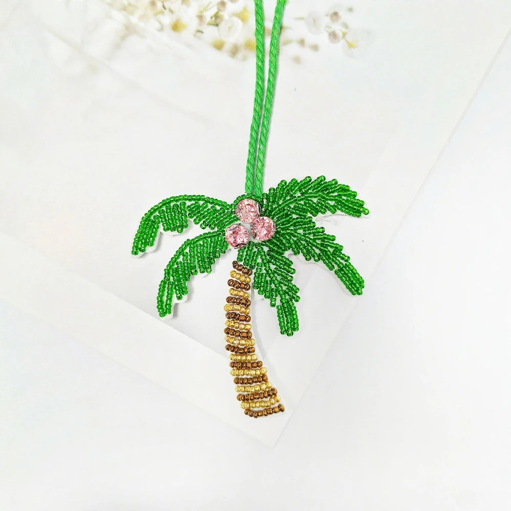 Moda multi-cor strass coqueiro saco pingente criativo pérola coqueiro saco decoração brilhante charme saco acessórios