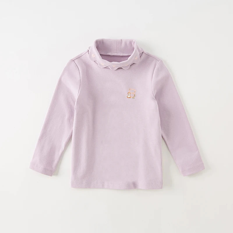 Dave bella 2025 novo outono inverno menina bebê camiseta crianças topos de algodão casual moda doce suave camisa de fundo dk4236997