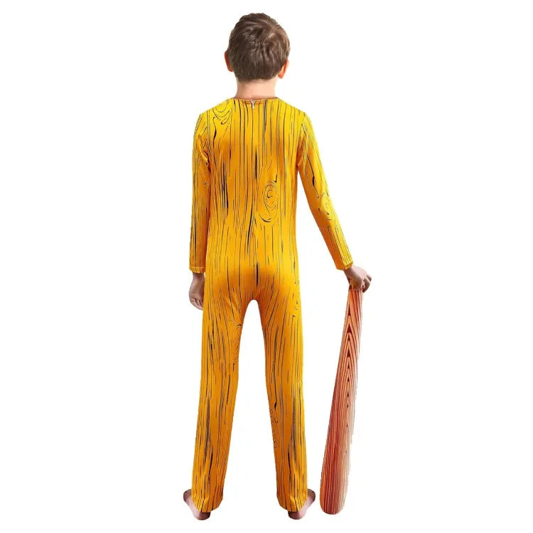Desenhos animados tung tung tung sahur traje crianças manga longa bodysuits desempenho de palco halloween carnaval macacão máscara conjuntos