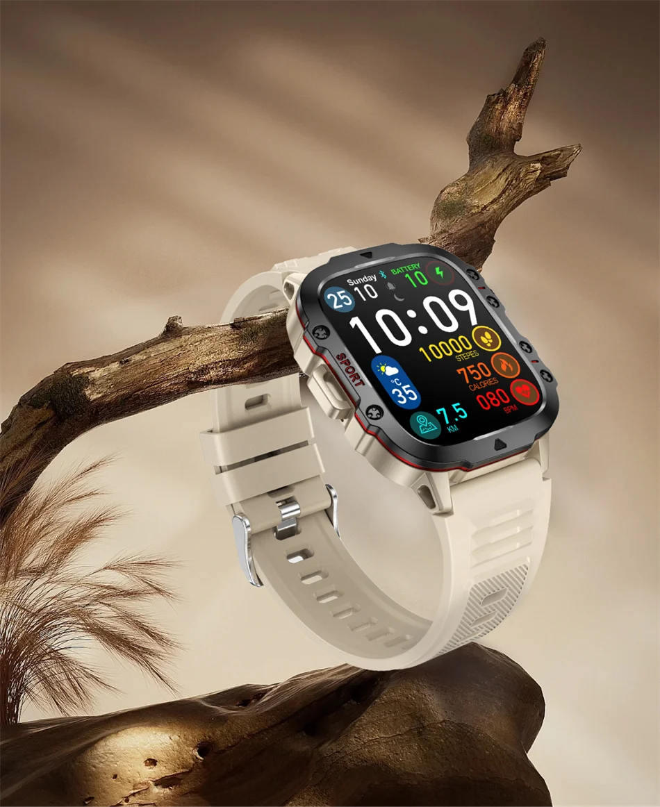 Lige novo militar relógio inteligente masculino esportes ao ar livre 3atm à prova dwaterproof água oxigênio no sangue bluetooth chamada relógios smartwatch para android