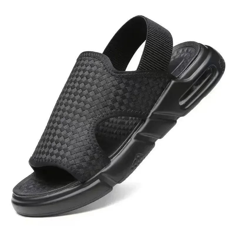Verão diário estilo casual sandálias masculinas ao ar livre praia moda chinelos preto hombre respirável sapatos deslizamento-em apartamentos de caminhada