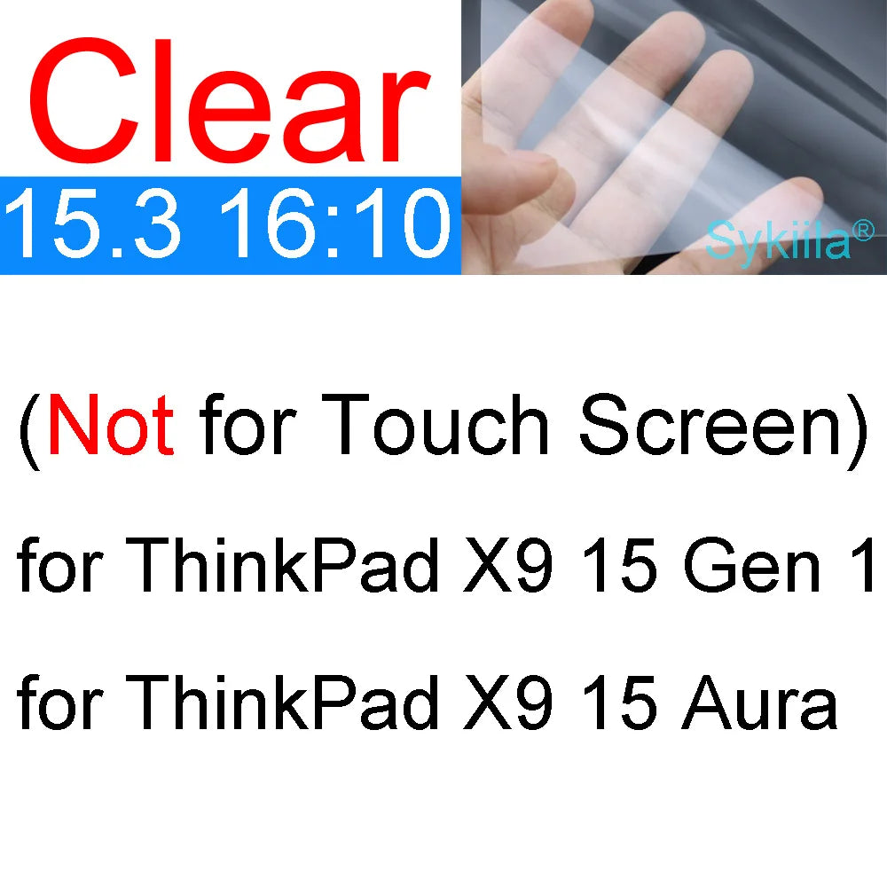 Protetor de tela para lenovo thinkpad 15 x9 e15 l15 p15 t15 p1 p15s p15v t15g t15p aura x1 gen 4 hd filme de pele fosca transparente