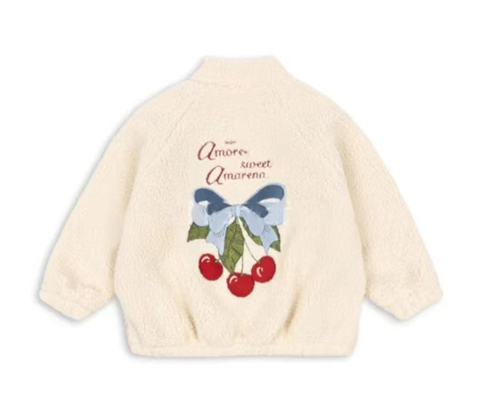 2024 inverno ks crianças algodão lã de cordeiro quente outerwear roupas meninas impressão casacos do bebê meninos mais jaquetas de lã crianças roupas