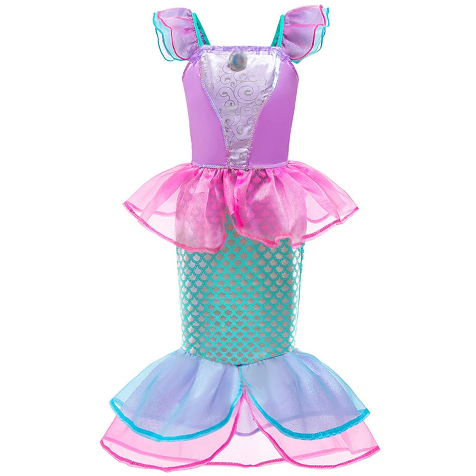 Crianças neve branca cinderela aurora anna elsa traje menina cosplay vestido crianças encanto mirabel pequena sereia roupas de halloween