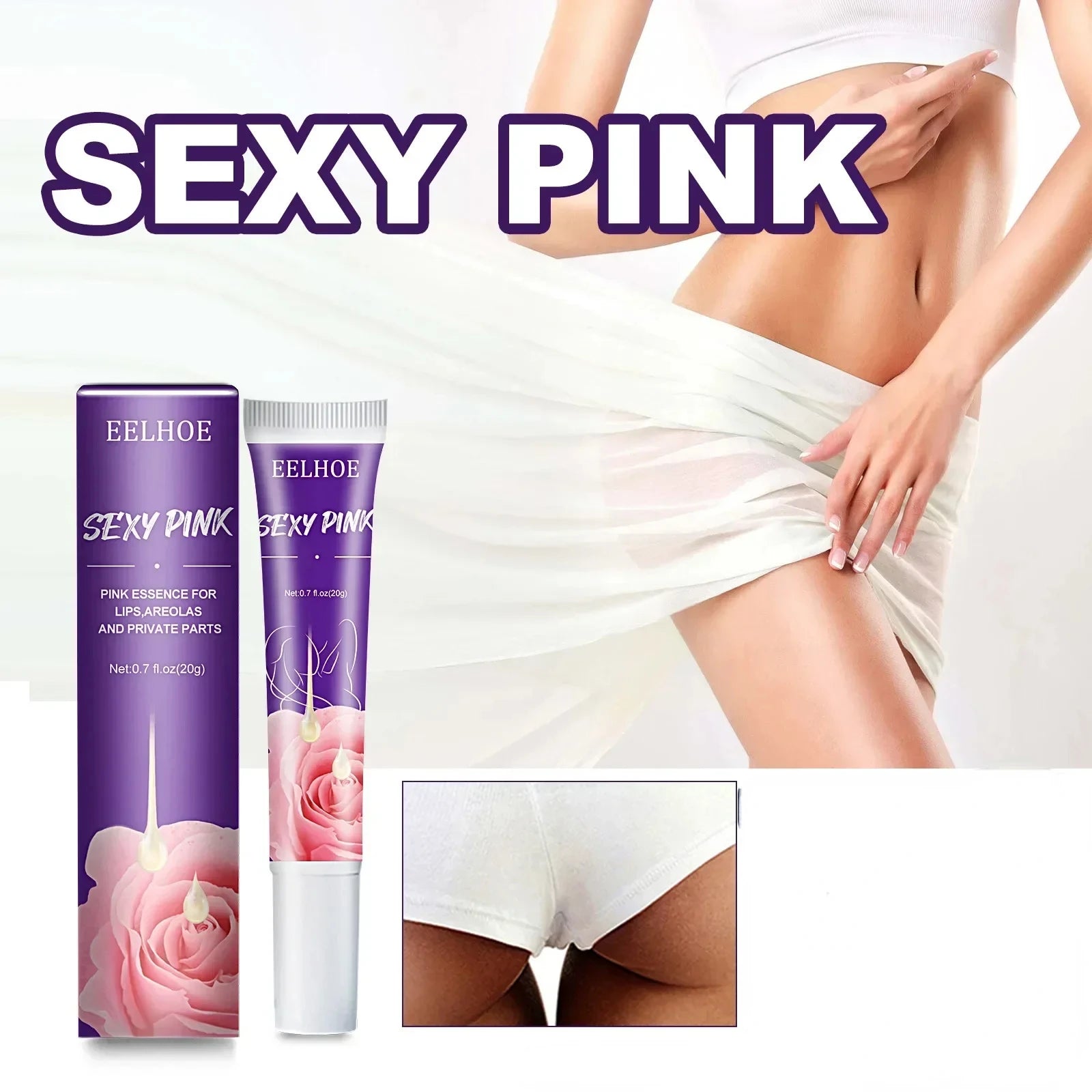 Creme de clareamento para peças íntimas, Soro das axilas, Bunda, Joelho, Interior, Coxa, Peças de clareamento íntimo, Remover melanina