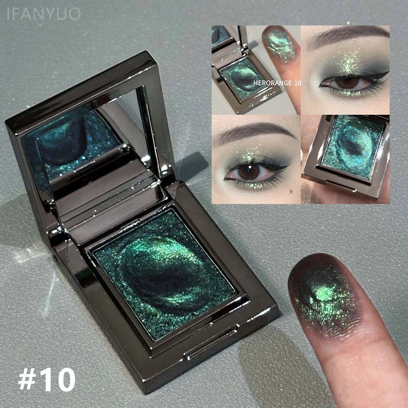 Camaleão paleta de sombra verde escuro fino fácil de aplicar espumante perolado purê de batata sombra de olho iluminando maquiagem