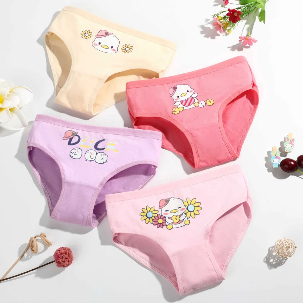 1/4/8/12 pçs crianças meninas conjuntos de calcinha algodão muito bonito dos desenhos animados unicórnio impressão criança roupa interior para menina criança boxer respirável