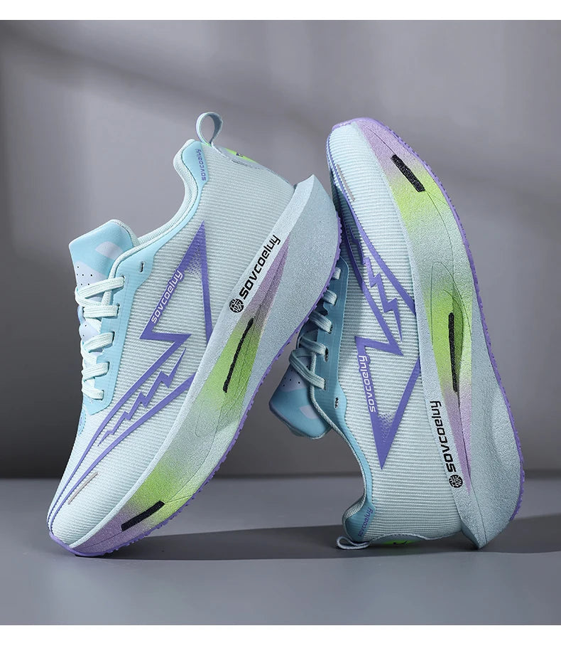 Tênis de Corrida com Placa de Carbono Especial para Maratona, Respirável e Leve, Confortável para Mulheres, Sneakers Antiderrapantes
