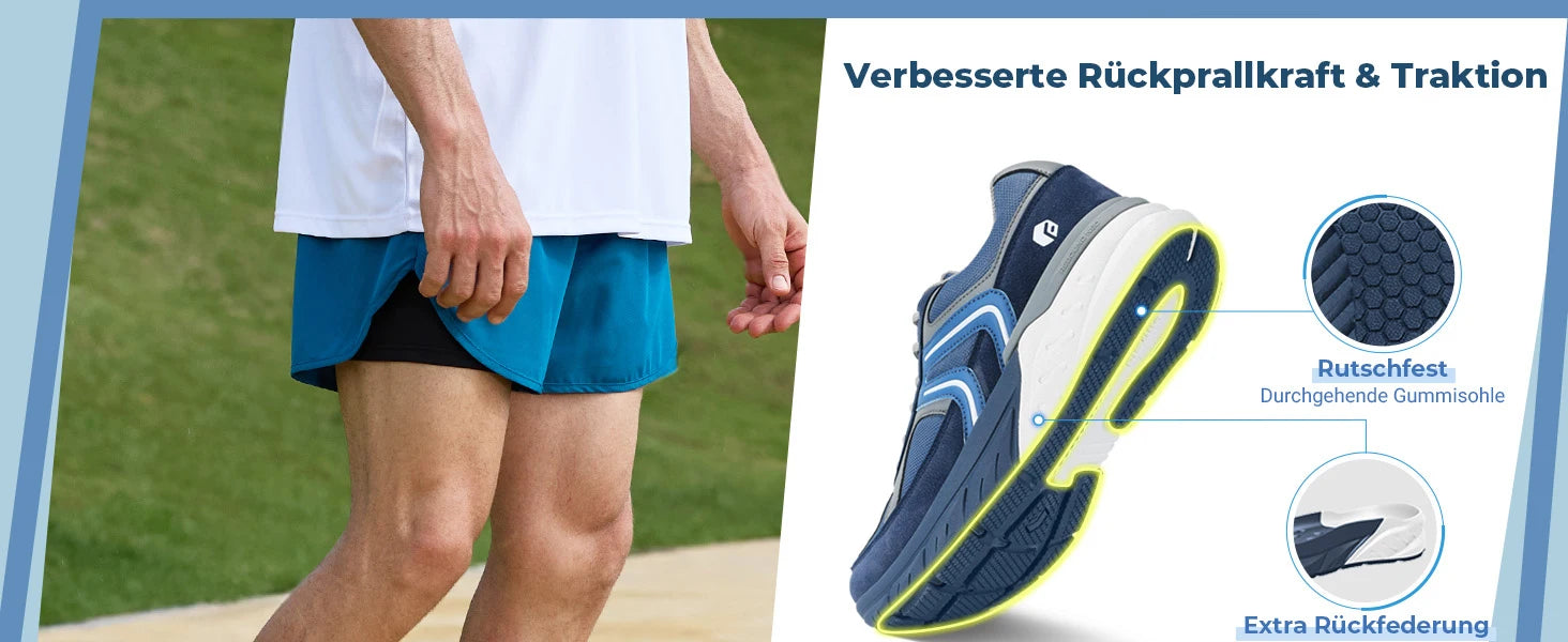 Fittington sapatos largos para homens sapatos de caminhada tênis casuais sapatos ortopédicos suporte de arco para fascite plantar neuropatia