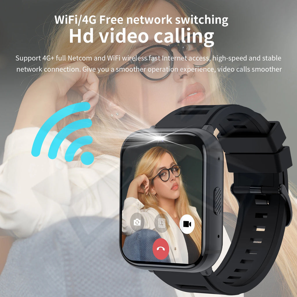 Relógio Inteligente Q668 4G 2025, Relógio de 1,99 Polegadas para Homens, Presente com SIM, Wifi, Android, IOS, à Prova d'Água, GPS para Xiaomi