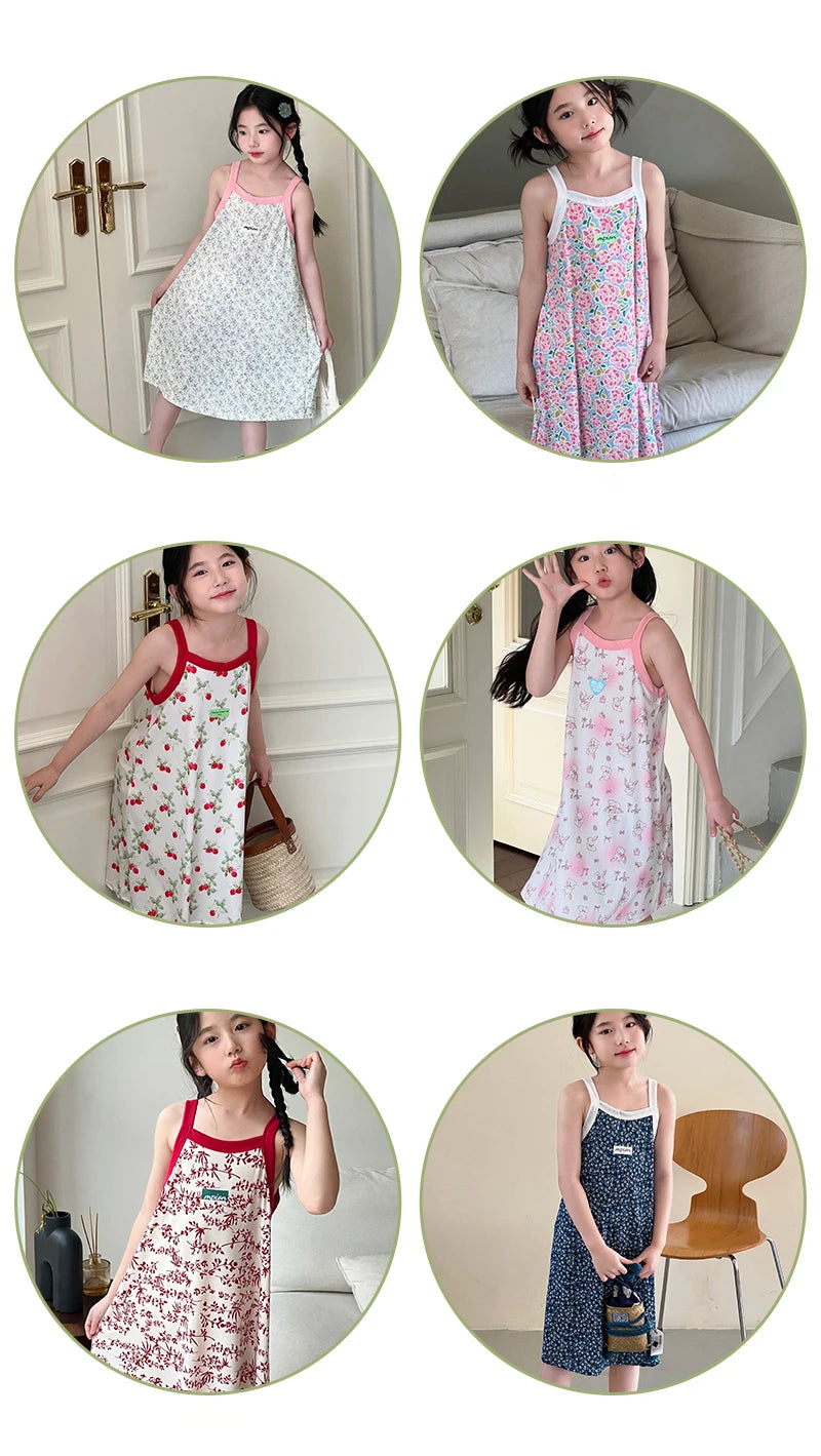 Verão menina camisola crianças vestidos de pijama pijamas para meninas criança noite vestido crianças pijamas 2 a 4 6 8 10 11 12 13 14 anos