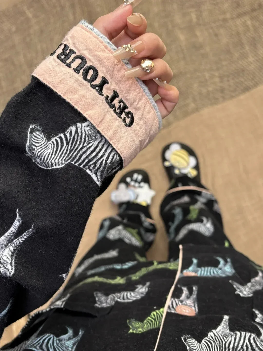 Pijama de algodão macio conjunto de pijamas femininos bonito dos desenhos animados pijamas impressão pijamas elegantes calças superiores 2 pçs femme nightwear loungewear