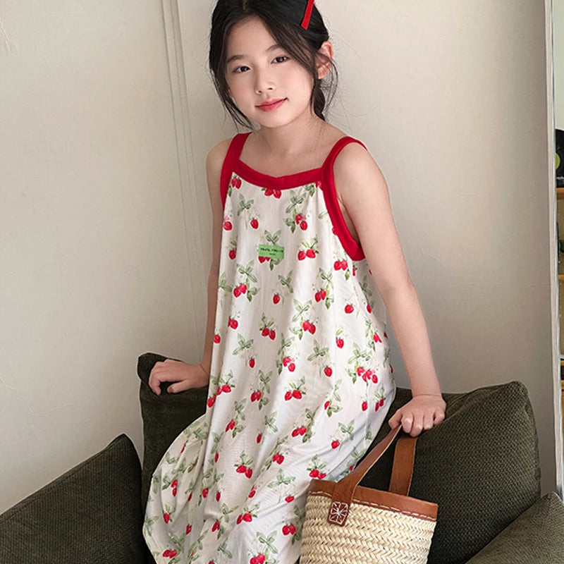 Verão menina camisola crianças vestidos de pijama pijamas para meninas criança noite vestido crianças pijamas 2 a 4 6 8 10 11 12 13 14 anos