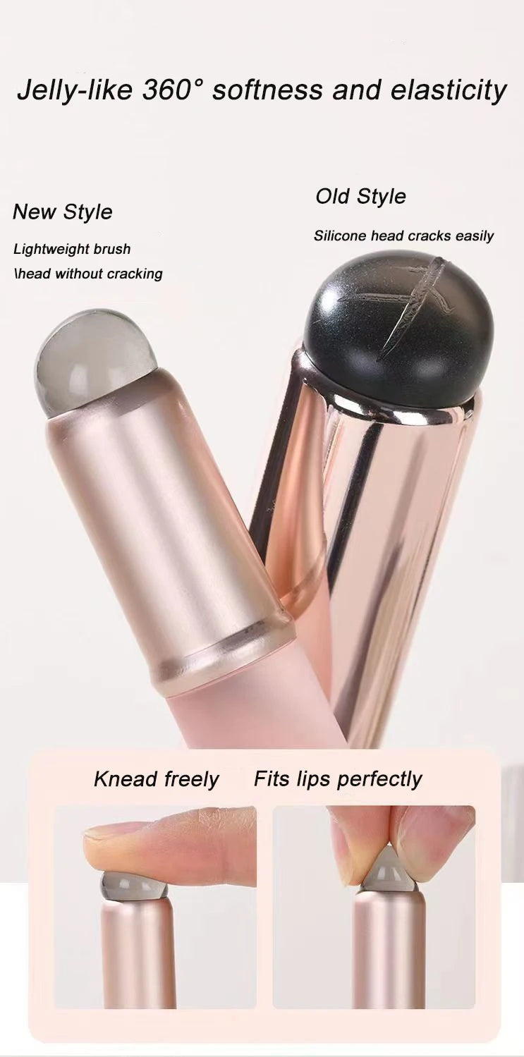 Pincel labial de silicone atualizado com capa, pincel corretivo angular, aplicação de batom, bálsamo de manchas, pincel de maquiagem labial, ferramenta cosmética