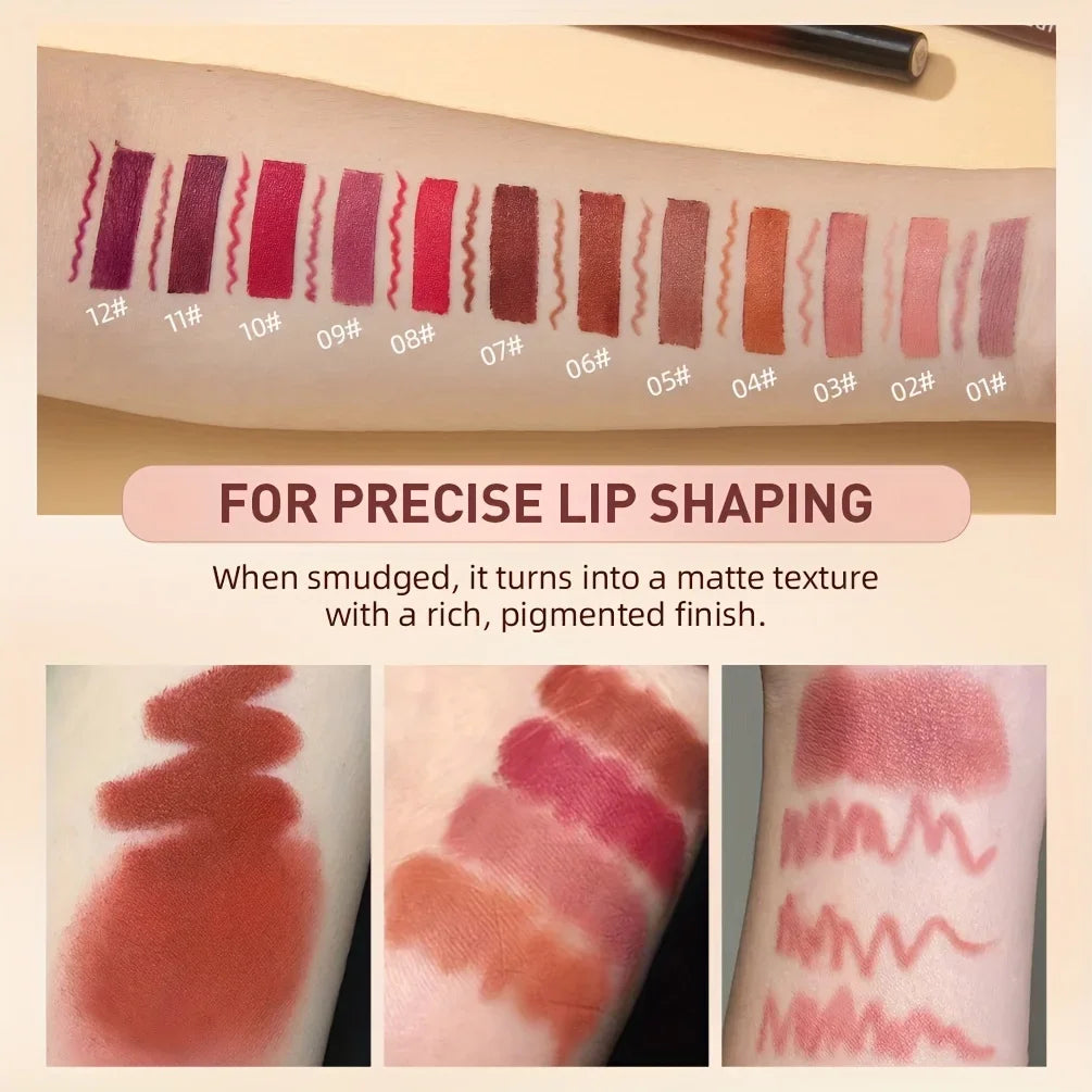 Matte Batom e Lip Liner Set, Cor Renderização, impermeável, de longa duração, Dia dos Namorados Presentes, Conter SQuality Plant, 1 + 1