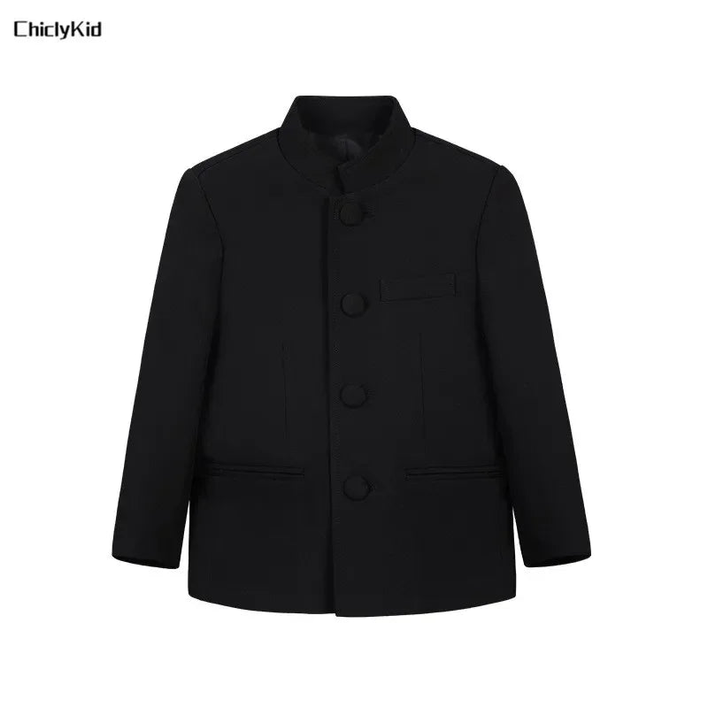 Meninos primavera outono terno jaqueta crianças festa blazers fraque topo crianças vestido formal casamento smoking desempenho casaco de manhã