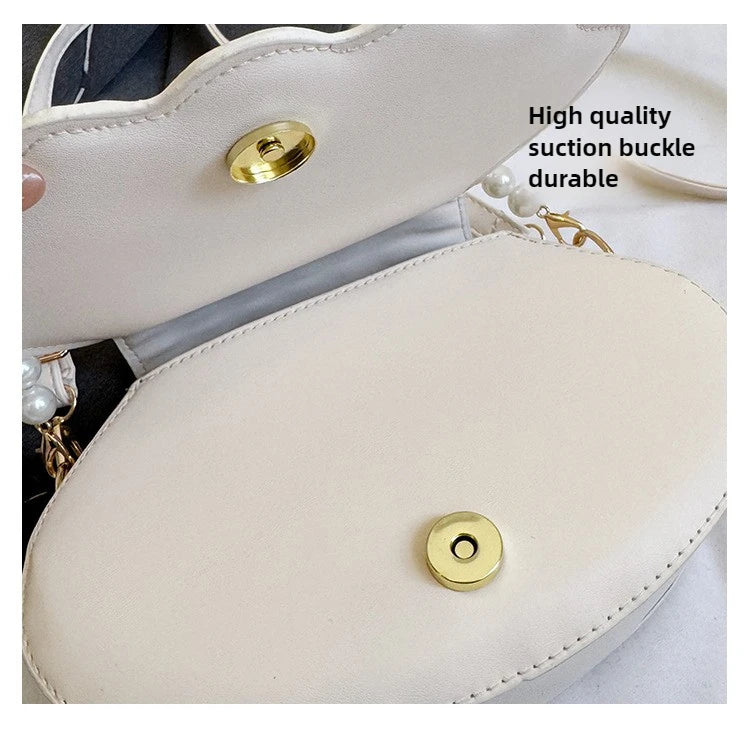 Francês pérola corrente bolsa feminina concha moda bolsa de ombro couro do plutônio bolsa embreagem novidade sólido chique hobo saco pequena mochila