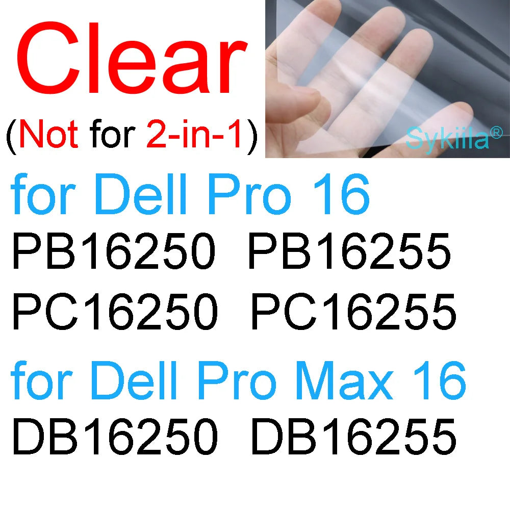 Protetor de Tela para Dell 14 Pro 13 15 16 Plus Max 18 DC14255 PC14255 DB16255 PC16255 HD Transparente Fosco Película Protetora