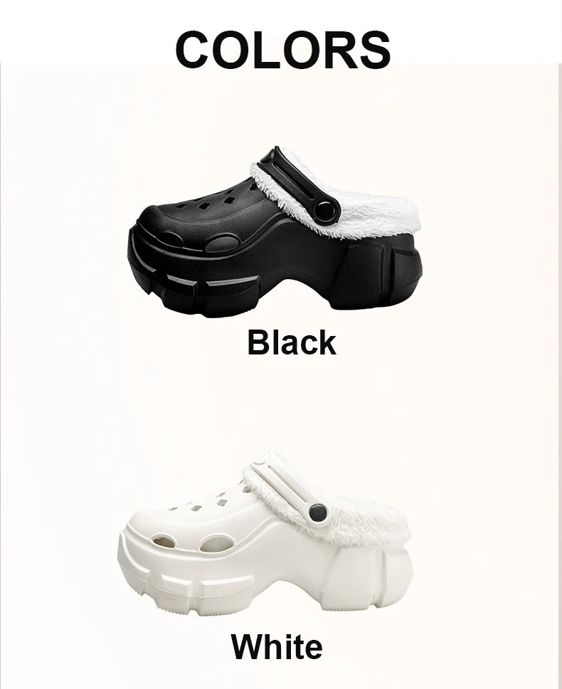 Novas sandálias de plataforma de inverno feminino chinelos sapatos ao ar livre sola grossa sapatos leves respiráveis chinelos de pele feminina