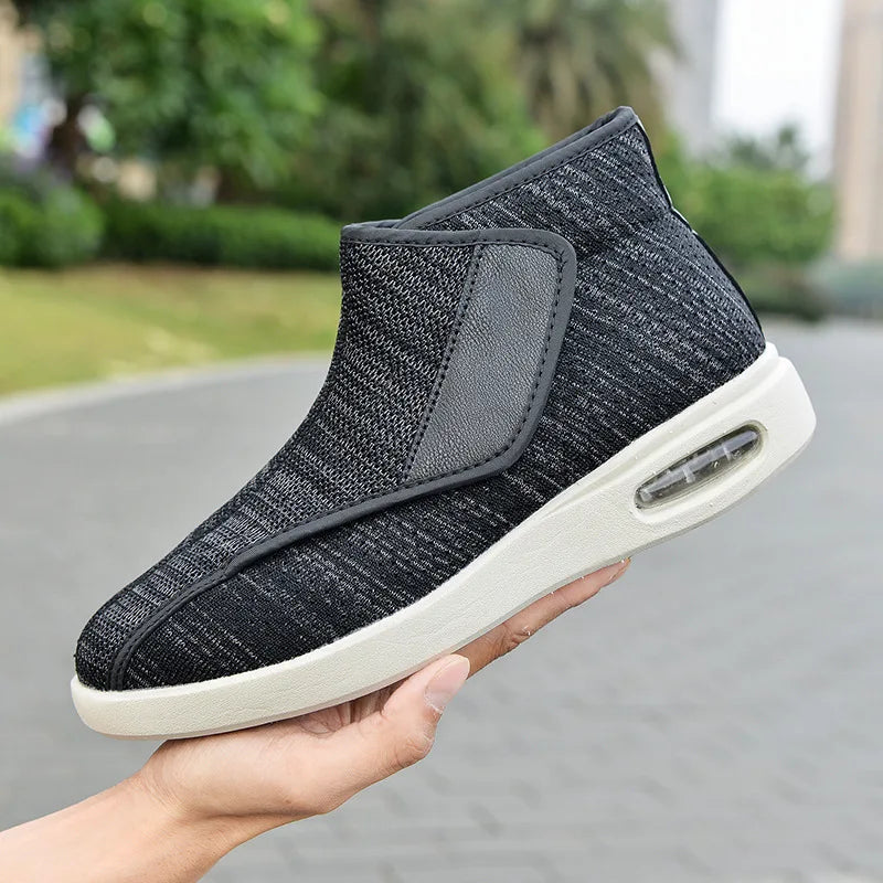 Ortopedia Pés largos Sapatos inchados para homens, calçados casuais, botas de lã quente, Thumb Eversion, conforto suave, recuperação diabética