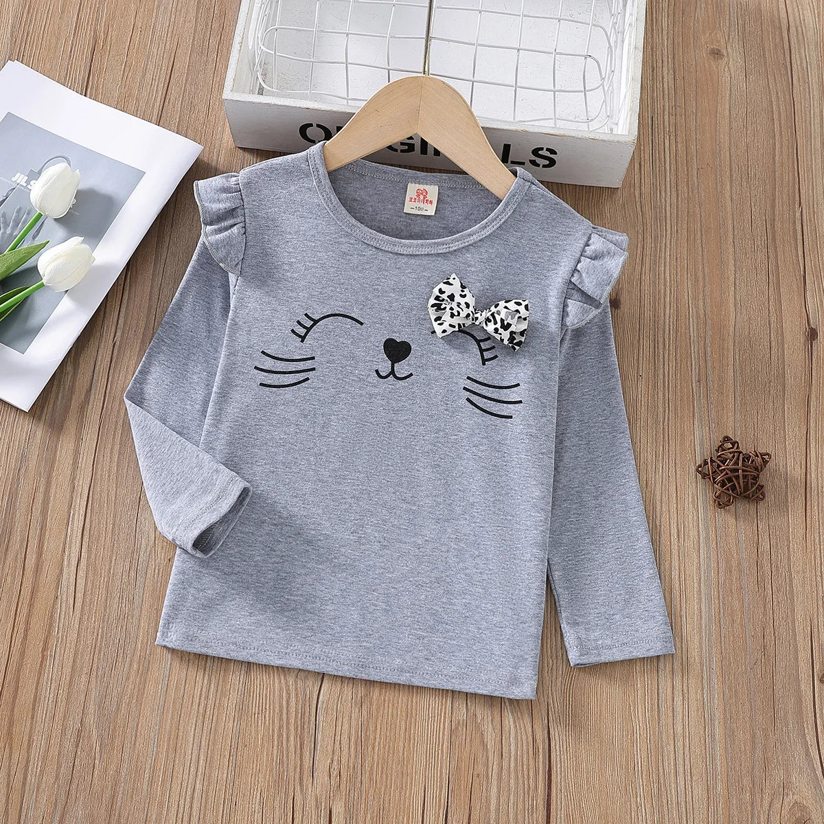 Primavera outono meninas camiseta de algodão topos para crianças dos desenhos animados camisas manga longa blusa do bebê da criança roupas inferiores