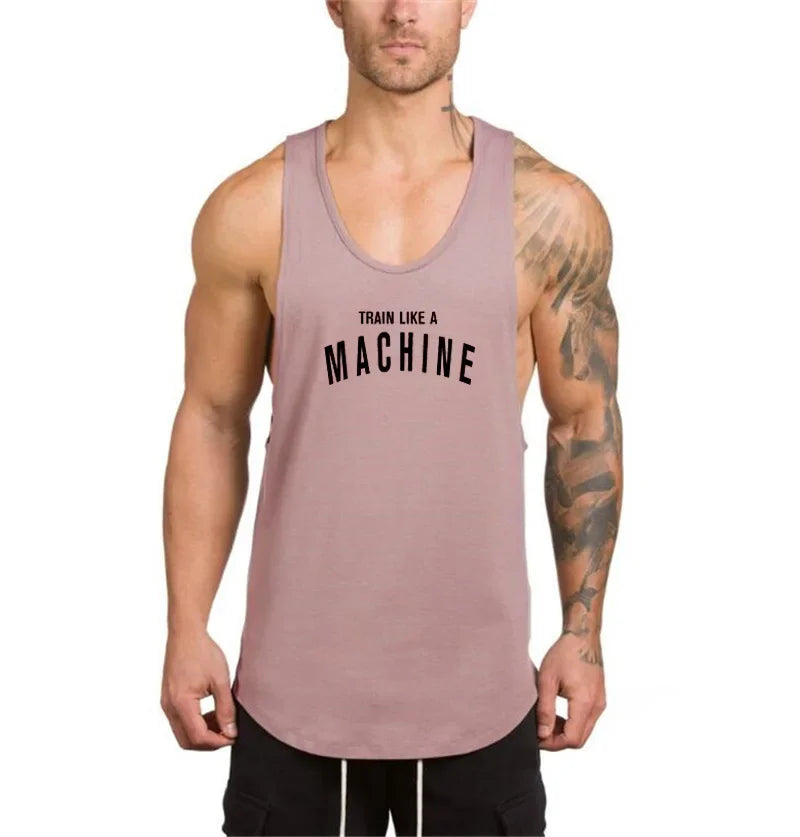 Marca roupas de ginástica dos homens musculação e fitness stringer tanque superior colete roupas esportivas undershirt treino muscular singlets