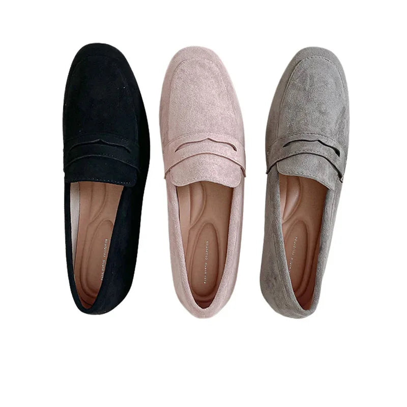 2025 novas mulheres sapatos planos mulher mocassins primavera outono casual camurça deslizamento em sapato mulher confortável sapato leve mujer sapato