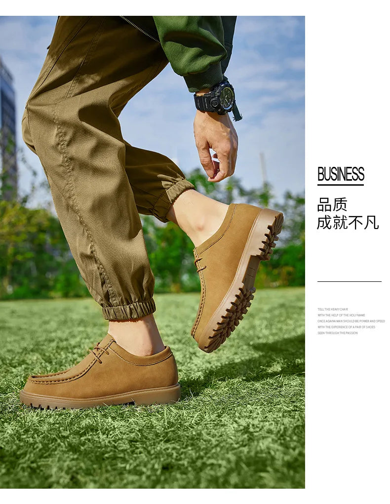 Sapatos casuais de couro mocassins clássicos masculinos rendas até derby sapatos retro workwear sapatos de alta qualidade ao ar livre sapato de caminhada de montanha