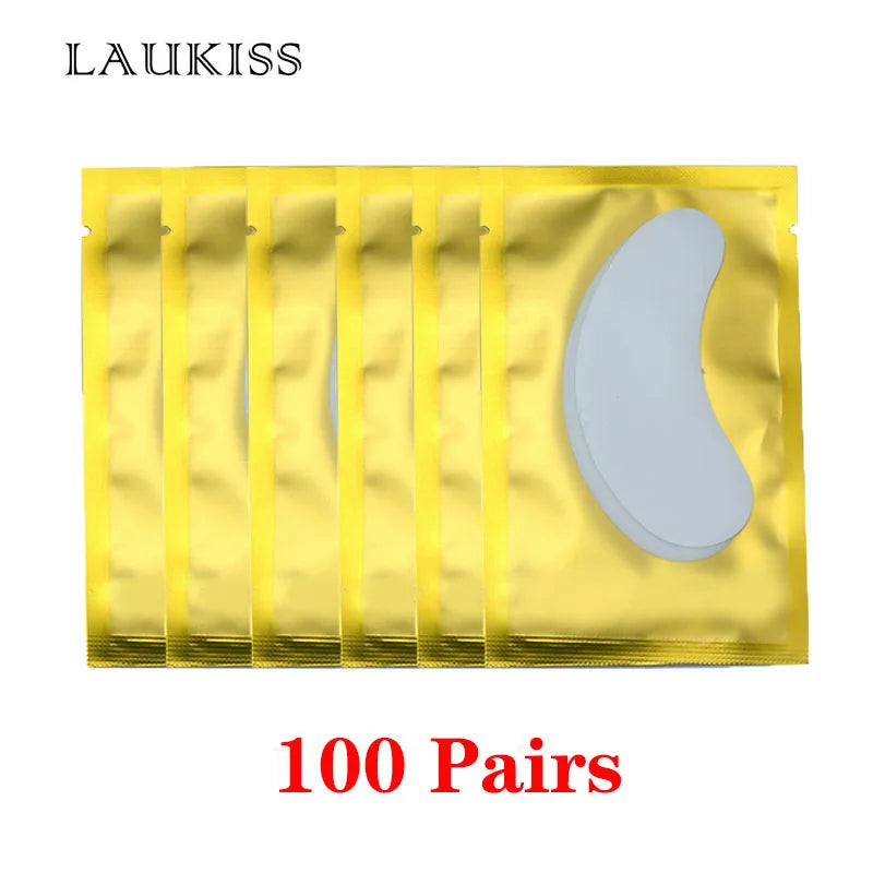 25/50/100 pares de manchas de olho sob as almofadas de cílios para a construção de manchas de papel hidrogel adesivos sem fiapos rosa para cílios postiços LAUKISS