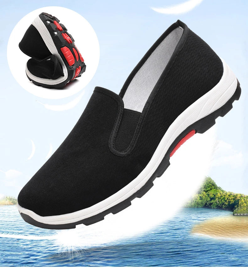 Clássico masculino algodão pano sapatos tradicional chinês tai-chi tênis de treinamento de arte marcial respirável wearable calçado esportivo