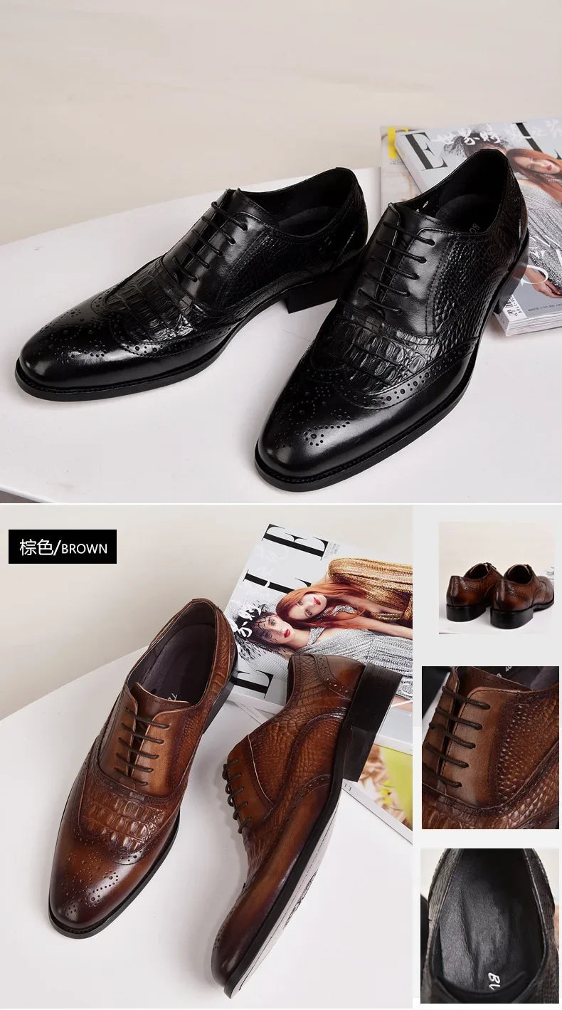 Sapatos casuais masculinos de estilo britânico de luxo escritório oxford sapatos de couro masculinos confortáveis resistentes ao desgaste sapatos formais masculinos de tamanho grande