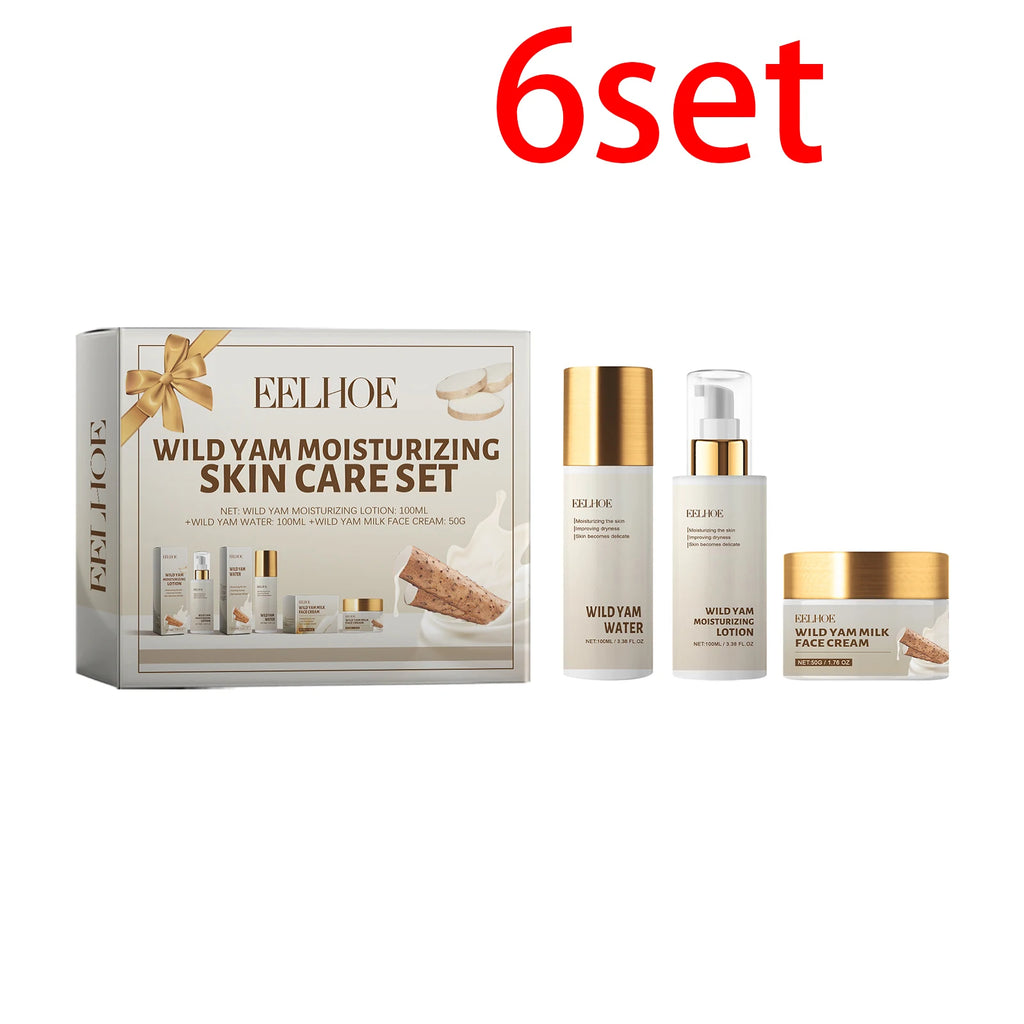Eelhoe selvagem yam hidratante conjunto de cuidados com a pele 1 conjunto inverno hidratante creme facial loção toner kit barreira protetora não gordurosa
