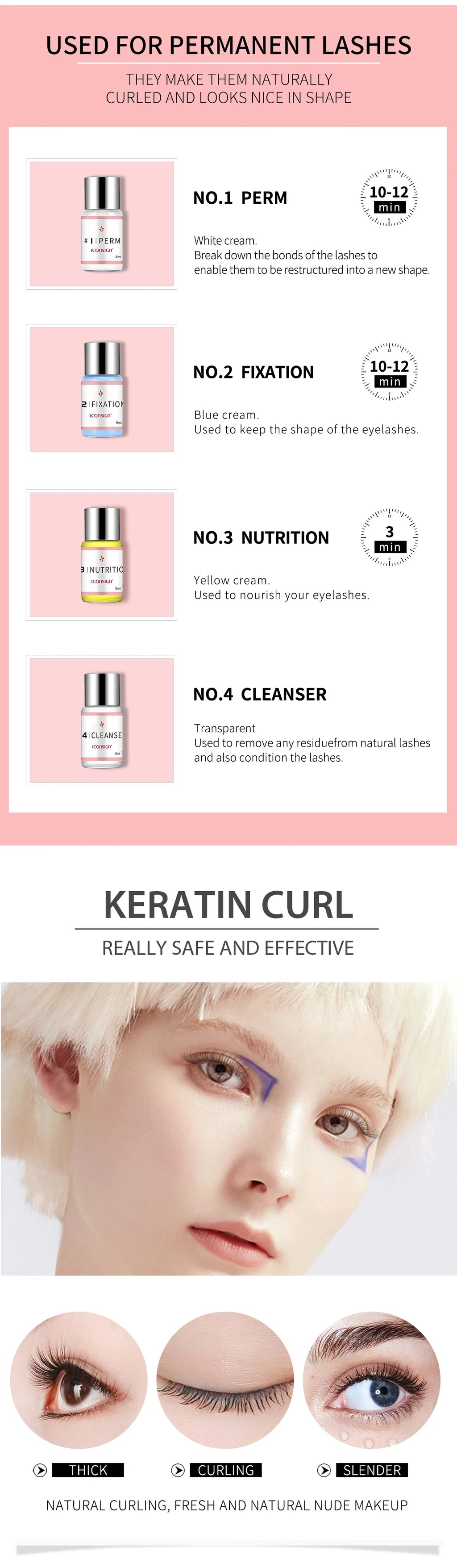 Iconsign atualização versão lash lift kit levantamento cílios duradouro 6-8 semanas lash perm cílios realçador ferramentas de maquiagem
