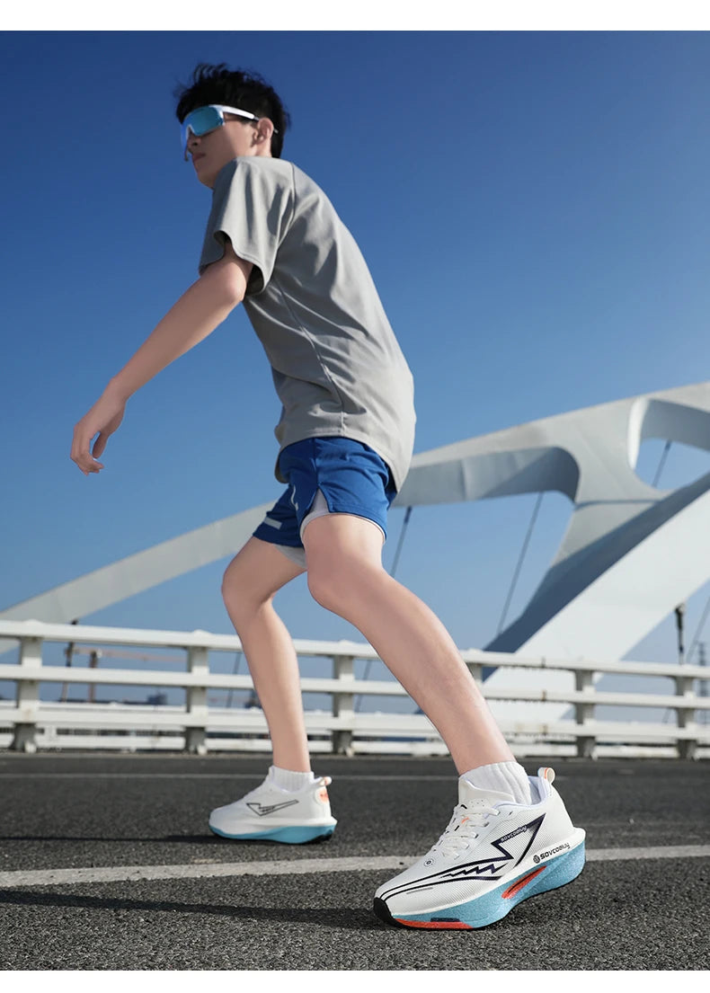 Tênis de Corrida com Placa de Carbono Especial para Maratona, Respirável e Leve, Confortável para Mulheres, Sneakers Antiderrapantes