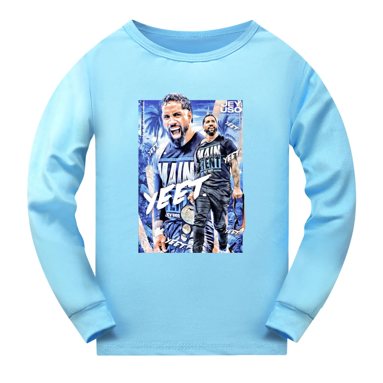 Crianças dos desenhos animados lutador jey uso conjuntos de pijama da criança meninos pijamas diários do bebê meninas manga longa t camisa + shorts 2 pçs set3952