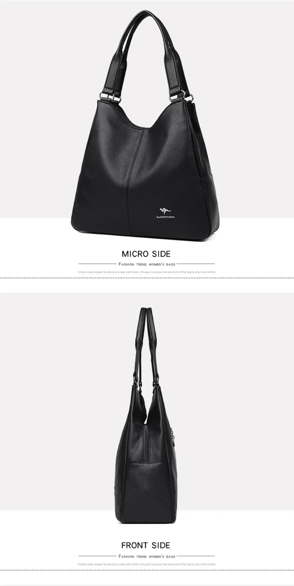 Bolsa hobo de couro com alça superior, bolsa feminina de lazer, bolsa de ombro fashion, vintage, bolsa tote de grande capacidade