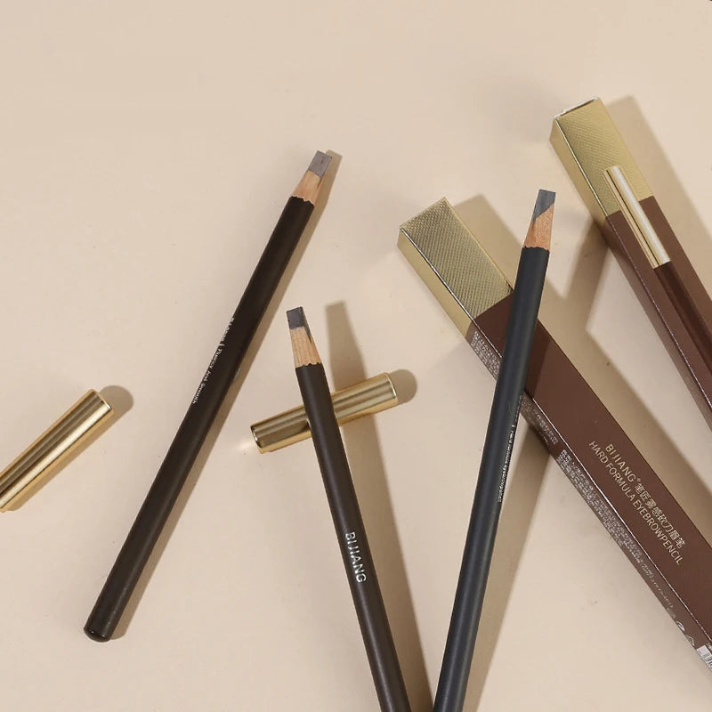 Sobrancelhas produto de maquiagem chinesa com lápis de sobrancelha à prova d'água marca madeira dura recarga profissional beleza completa cosméticos incomuns