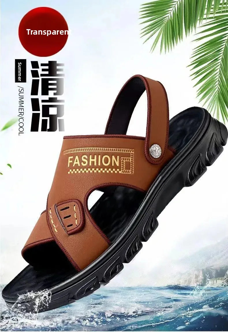 Sandálias de Praia Masculinas de Verão, Reforçadas, Antiderrapantes, Resistentes ao Desgaste, Respiráveis, para Dirigir, Material PVC, Calçados para Adultos