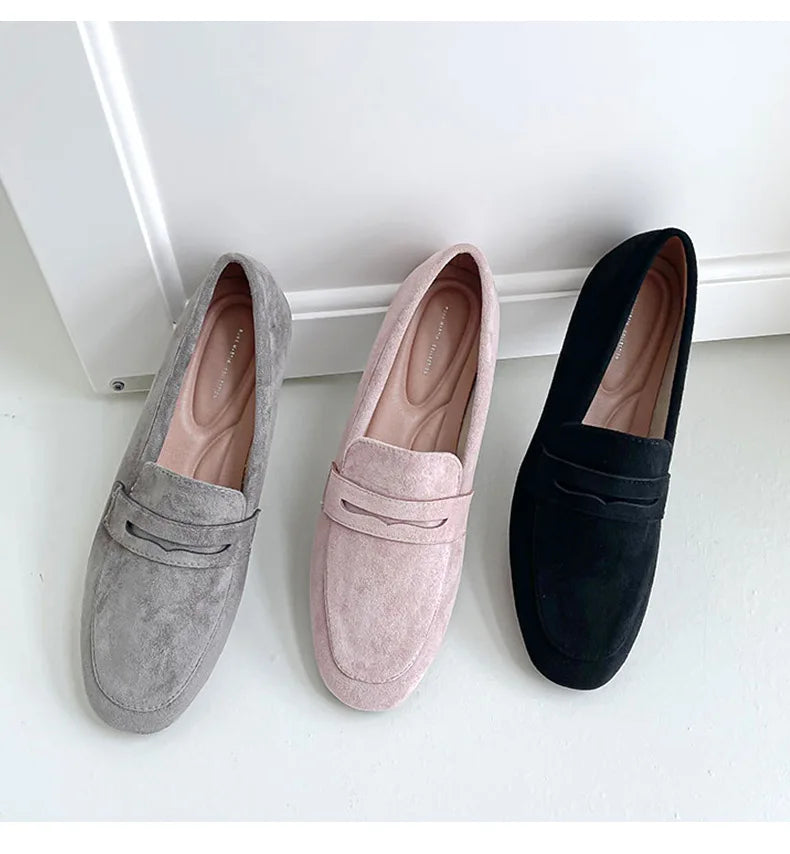 2025 novas mulheres sapatos planos mulher mocassins primavera outono casual camurça deslizamento em sapato mulher confortável sapato leve mujer sapato