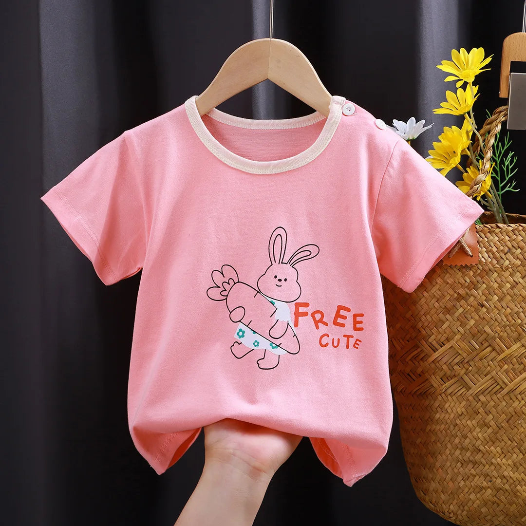 2025 verão crianças dos desenhos animados camiseta para menino animal impressão dinossauro urso meninos t camisa meninas topos camisetas dos desenhos animados crianças roupas