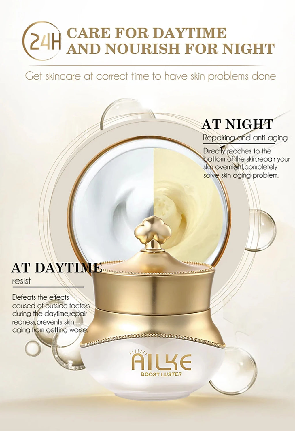 AILKE Clareador Anti-rugas Sardas Creme Facial Com Colágeno Ácido Hialurônico Rosa Cuidados Com A Pele Mulheres Coreano Conjunto Hidratante Facial