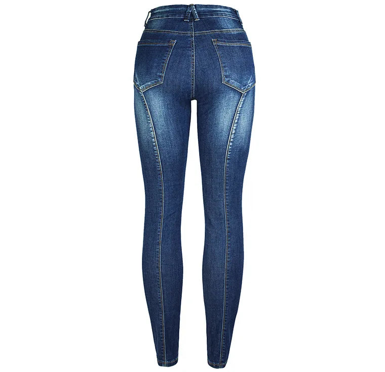 Calças Jeans Femininas Push Up, Calças Skinny de Denim, Moda 2026, Pantalones De Mujer, Pantalon Femme, Azul 2XL 3XL