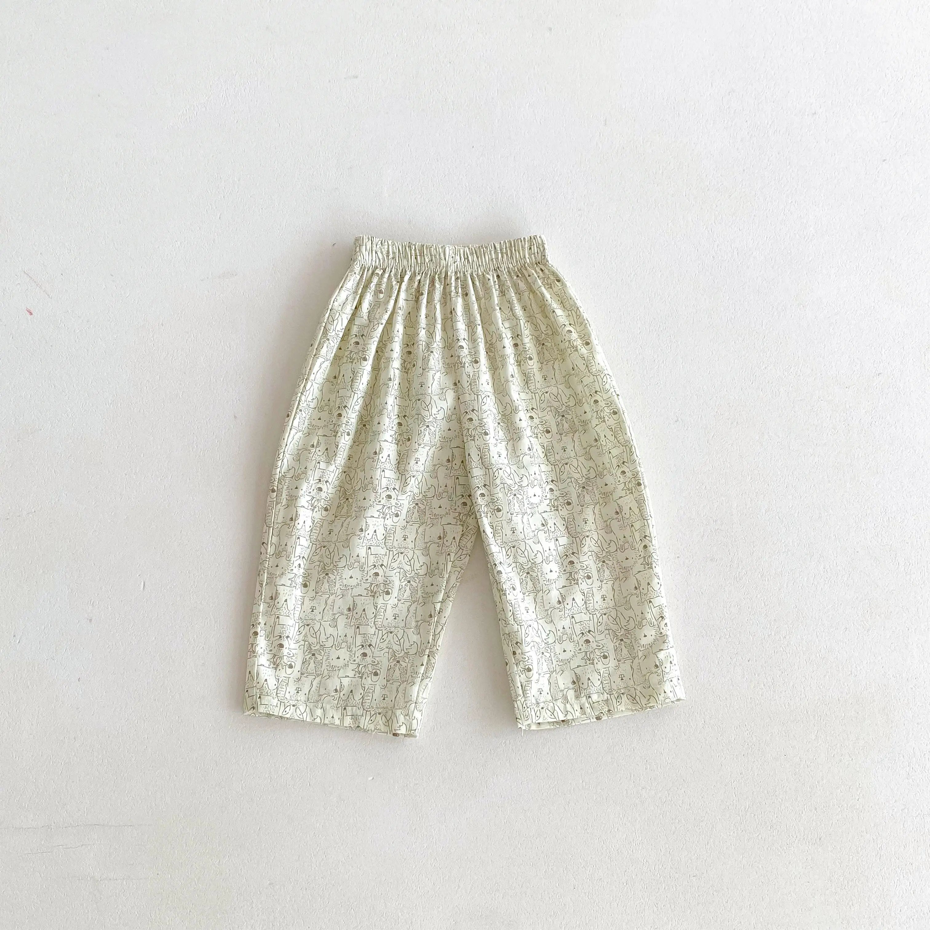 2024 novas crianças calças xadrez impresso dos desenhos animados moda bebê meninas meninos solto casual harem calças crianças roupas de verão
