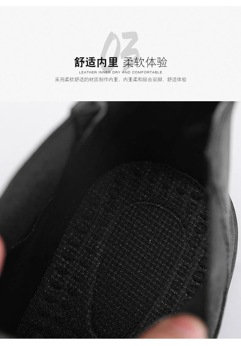 Botas de tornozelo tênis casuais sapatos casuais sapatos de couro masculino tênis mocassins esportes e lazer trabalho wear tênis de outono masculino