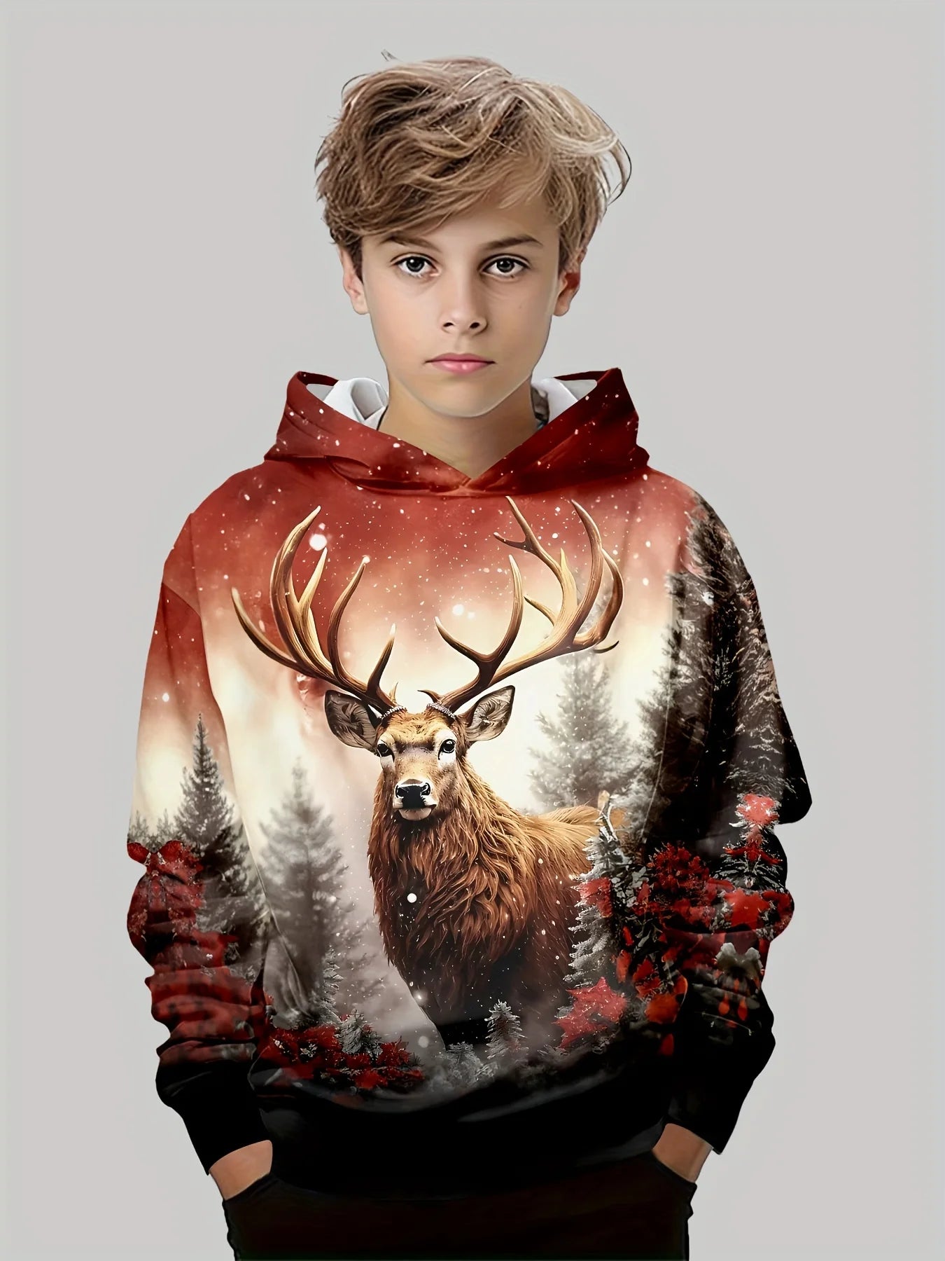 Crianças topo natal meninos roupas de manga longa outono roupas infantis dos desenhos animados papai noel impressão pulôver menina camisolas