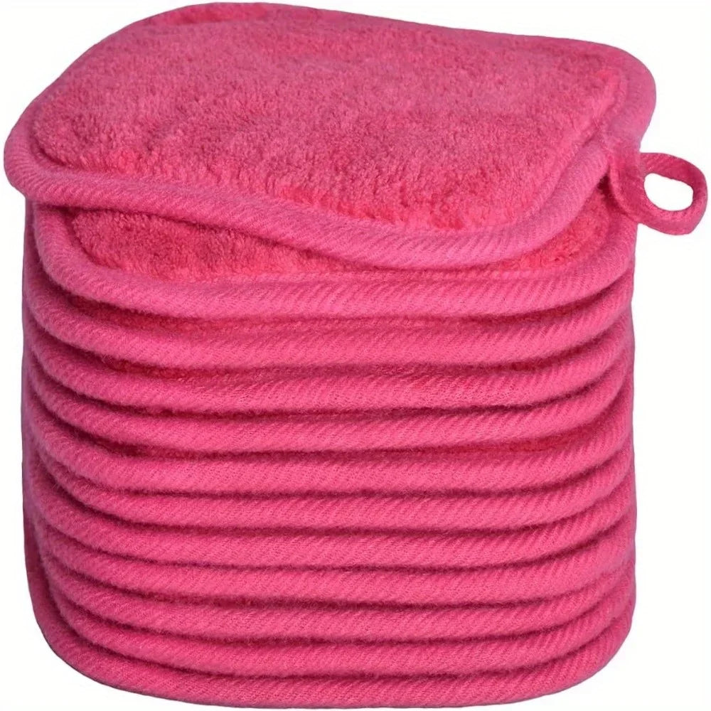 12pçs almofadas removedoras de maquiagem, almofadas reutilizáveis, borracha de maquiagem, toalha facial de microfibra, limpador de rosto, toalhetes de limpeza, ferramentas de cuidados com a pele