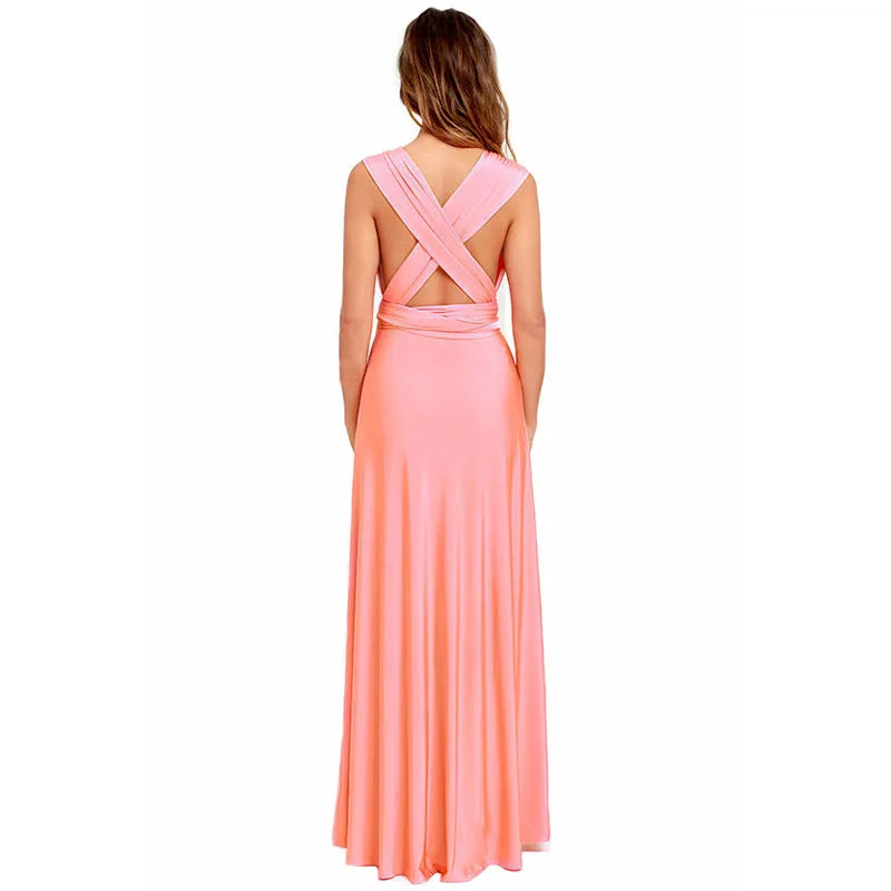Vestido Maxi Club Boho para mulheres, bandagem vermelha, vestido de festa longo, madrinhas multiway, robe infinito conversível, sexy