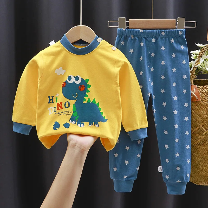 Crianças roupas conjuntos de roupas infantis meninos meninas algodão outono inverno roupas calças pijamas roupa interior